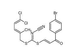 (1E)-3-(4-Bromophenyl)-3-oxo-1-propen-1-yl (2E)-5,5-dichloro-2-me thyl-2,4-pentadien-1-yl cyanocarbonodithioimidate 680213-28-9