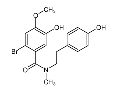 2-bromo-5-hydroxy-N-[2-(4-hydroxyphenyl)ethyl]-4-methoxy-N-methylbenzamide 24958-44-9