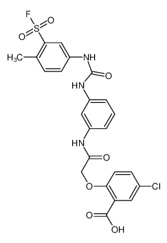 5-chloro-2-[2-[3-[(3-fluorosulfonyl-4-methylphenyl)carbamoylamino]anilino]-2-oxoethoxy]benzoic acid 21447-13-2