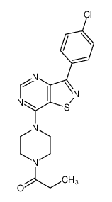 1-{4-[3-(4-Chlorophenyl)[1,2]thiazolo[4,5-d]pyrimidin-7-yl]-1-pip erazinyl}-1-propanone 604741-56-2