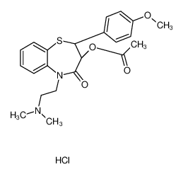 (2S,3S)-5-[2-(Dimethylamino)ethyl]-2-(4-methoxyphenyl)-4-oxo-2,3, 4,5-tetrahydro-1,5-benzothiazepin-3-yl acetate hydrochloride (1:1 ) 103532-26-9