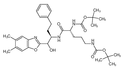 233690-60-3 ((R)-4-tert-Butoxycarbonylamino-4-{(R)-1-[(5,6-dimethyl-benzooxazol-2-yl)-hydroxy-methyl]-3-phenyl-propylcarbamoyl}-butyl)-carbamic acid tert-butyl ester