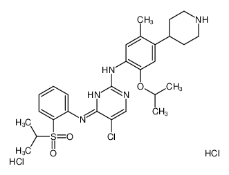 5-氯-N4-[2-[(1-甲基乙基)磺酰基]苯基]-N2-[5-甲基-2-(1-甲基乙氧基)-4-(4-哌啶基)苯基]-2,4-嘧啶二胺二盐酸盐
