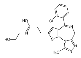 4-(2-氯苯基)-N-(2-羟基乙基)-9-甲基-6H-噻吩并(3,2-f)(1,2,4)三唑并(4,3-a)(1,4)二氮杂卓-2-丙酰胺