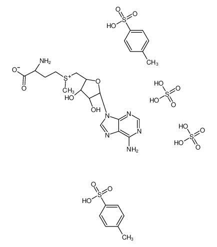 [(3S)-3-amino-4-hydroxy-4-oxo-butyl]-[[(2S,3S,4R,5R)-5-(6-aminopu rin-9-yl)-3,4-dihydroxy-tetrahydrofuran-2-yl]methyl]-methyl-sulfo nium, hydrogen sulfate, 4-methylbenzenesulfonic acid, sulfuric acid 58994-55-1