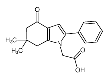 2-(6,6-dimethyl-4-oxo-2-phenyl-5,7-dihydroindol-1-yl)acetic acid 121626-22-0