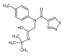 N-(4-Methylphenyl)-N-{2-[(2-methyl-2-propanyl)amino]-2-oxoethyl}- 1,2,3-thiadiazole-4-carboxamide 606115-41-7