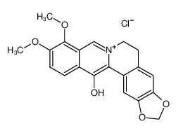 7664-25-7 spectrum, 13-Hydroxyberberinium chloride