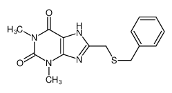 8-(benzylsulfanylmethyl)-1,3-dimethyl-7H-purine-2,6-dione 6466-43-9