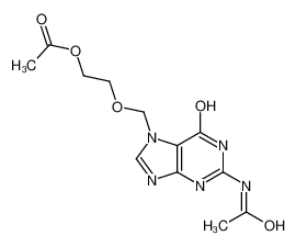 2-[(2-acetamido-6-oxo-3H-purin-7-yl)methoxy]ethyl acetate 91702-60-2