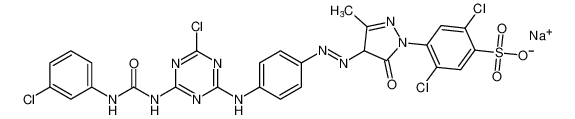 100808-78-4 structure, C26H17Cl4N10NaO5S