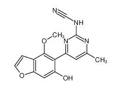 [(4E)-4-(4-methoxy-6-oxo-1-benzofuran-5-ylidene)-6-methyl-1H-pyrimidin-2-yl]cyanamide 52872-86-3