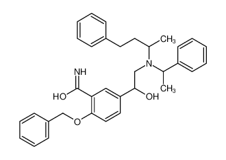 5-[1-hydroxy-2-[4-phenylbutan-2-yl(1-phenylethyl)amino]ethyl]-2-phenylmethoxybenzamide 84963-40-6