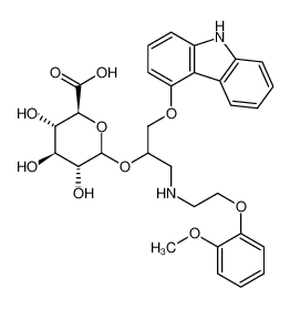 (2S,3S,4S,5R,6R)-6-[1-(9H-carbazol-4-yloxy)-3-[2-(2-methoxyphenoxy)ethylamino]propan-2-yl]oxy-3,4,5-trihydroxyoxane-2-carboxylic acid 114869-83-9