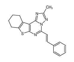 2-Methyl-4-((E)-styryl)-7,8,9,10-tetrahydro-6-thia-1,3,3a,5-tetraaza-cyclopenta[c]fluorene 101130-24-9