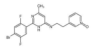 2-(4-bromo-2,5-difluorophenyl)-6-methyl-N-[2-(1-oxidopyridin-1-ium-3-yl)ethyl]pyrimidin-4-amine 1395553-31-7