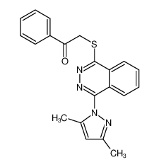 2-{[4-(3,5-Dimethyl-1H-pyrazol-1-yl)-1-phthalazinyl]sulfanyl}-1-p henylethanone 606122-20-7