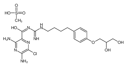 3,5-diamino-6-chloro-N-[N'-[4-[4-(2,3-dihydroxypropoxy)phenyl]butyl]carbamimidoyl]pyrazine-2-carboxamide,methanesulfonic acid