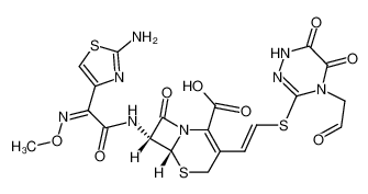 (6R,7R)-7-[[(2Z)-2-(2-amino-1,3-thiazol-4-yl)-2-methoxyiminoacetyl]amino]-3-[(E)-2-[[5,6-dioxo-4-(2-oxoethyl)-1H-1,2,4-triazin-3-yl]sulfanyl]ethenyl]-8-oxo-5-thia-1-azabicyclo[4.2.0]oct-2-ene-2-carboxylic acid 77360-52-2