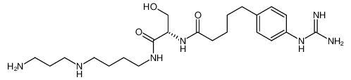 N-[4-(3-aminopropyl)aminobutyl]-2-[5-(p-guanidinophenyl)pentanamido]-(S)-2-hydroxymethylethanamide 100511-64-6