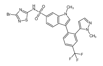 1423161-53-8 structure, C22H16BrF3N6O2S2