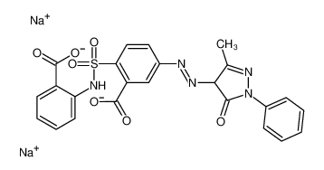 disodium,2-[(2-carboxylatophenyl)sulfamoyl]-5-[(3-methyl-5-oxo-1-phenyl-4H-pyrazol-4-yl)diazenyl]benzoate 10482-43-6