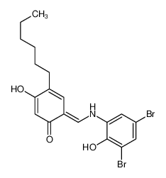 6-[(3,5-dibromo-2-hydroxyanilino)methylidene]-4-hexyl-3-hydroxycyclohexa-2,4-dien-1-one 94303-99-8