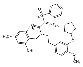 569342-91-2 2-benzenesulfonyl-N-[2-(3-cyclopentyloxy-4-methoxyphenyl)ethyl]-2-diazo-N-(2,4,6-trimethylbenzyl)acetamide