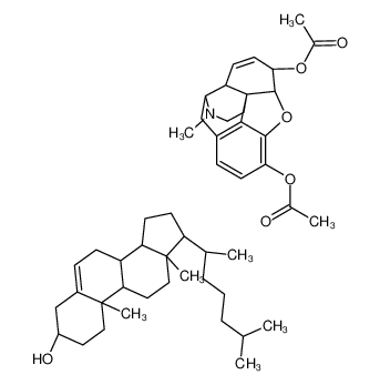 (5α,6α)-17-Methyl-7,8-didehydro-4,5-epoxymorphinan-3,6-diyl diace tate - (3β)-cholest-5-en-3-ol (1:1) 8027-33-6