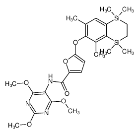 5-(1,1,4,4,5,7-hexamethyl-1,4-disila-1,2,3,4-tetrahydronaphthalen-6-yloxy)-N-(2,4,6-trimethoxy-1,3-pyrimidin-5-yl)furan-2-carboxamide