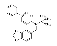 3-(benzenesulfinyl)-N-(1,3-benzodioxol-5-ylmethyl)-N-tert-butylprop-2-enamide 207350-09-2