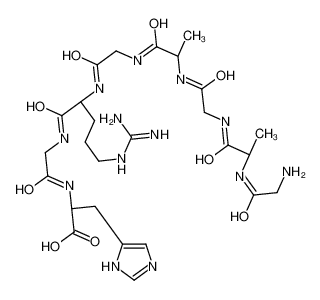 (2S)-2-[[2-[[(2S)-2-[[2-[[(2S)-2-[[2-[[(2S)-2-[(2-aminoacetyl)amino]propanoyl]amino]acetyl]amino]propanoyl]amino]acetyl]amino]-5-(diaminomethylideneamino)pentanoyl]amino]acetyl]amino]-3-(1H-imidazol-5-yl)propanoic acid 878278-00-3