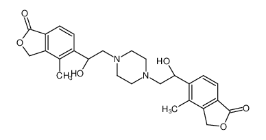 5-[(1R)-1-hydroxy-2-[4-[(2R)-2-hydroxy-2-(4-methyl-1-oxo-3H-2-benzofuran-5-yl)ethyl]piperazin-1-yl]ethyl]-4-methyl-3H-2-benzofuran-1-one 1255204-84-2