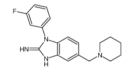 1-(3-fluorophenyl)-5-(piperidin-1-ylmethyl)benzimidazol-2-amine 509093-98-5