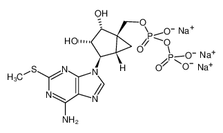 MRS 2365,[[(1R,2R,3S,4R,5S)-4-[6-Amino-2-(methylthio)-9H-purin-9-yl]-2,3-dihydroxybicyclo[3.1.0]hex-1-yl]methyl]diphosphoricacidmonoestertrisodiumsalt 436847-09-5