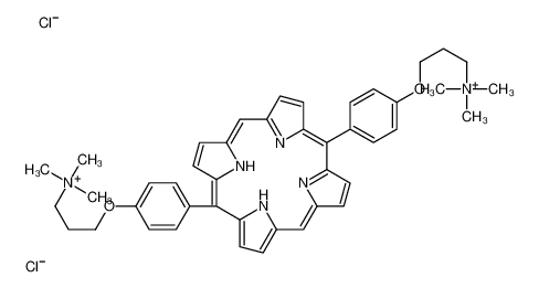 trimethyl-[3-[4-[15-[4-[3-(trimethylazaniumyl)propoxy]phenyl]-21,22-dihydroporphyrin-5-yl]phenoxy]propyl]azanium,dichloride 718638-68-7