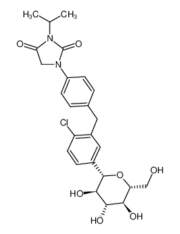 1334297-78-7 1-(4-(2-chloro-5-((2S,3R,4R,5S,6R)-3,4,5-trihydroxy-6-(hydroxymethyl)tetrahydro-2H-pyran-2-yl)benzyl)phenyl)-3-isopropylimidazolidine-2,4-dione