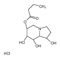 [(1S,6S,7S,8R,8aR)-1,7,8-trihydroxy-1,2,3,5,6,7,8,8a-octahydroindolizin-6-yl] butanoate,hydrochloride 141117-12-6