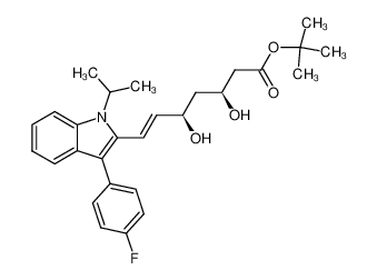 S-((R*S*)-(E))-7-[3-(4-fluorophenyl)-1-(1-methylethyl)-1H-indol-2-yl]-3,5-dihydroxy-6-heptenoic acid 1,1-dimethylethyl ester 194935-03-0