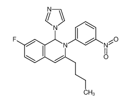 3-butyl-7-fluoro-1-(1H-imidazol-1-yl)-2-(3-nitrophenyl)-1,2-dihydroisoquinoline 1284223-43-3