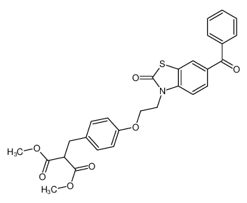 dimethyl 2-[[4-[2-(6-benzoyl-2-oxo-1,3-benzothiazol-3-yl)ethoxy]phenyl]methyl]propanedioate 353280-43-0