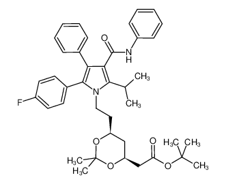 tert-butyl 2-[(4S,6S)-6-[2-[2-(4-fluorophenyl)-3-phenyl-4-(phenylcarbamoyl)-5-propan-2-ylpyrrol-1-yl]ethyl]-2,2-dimethyl-1,3-dioxan-4-yl]acetate 472967-95-6