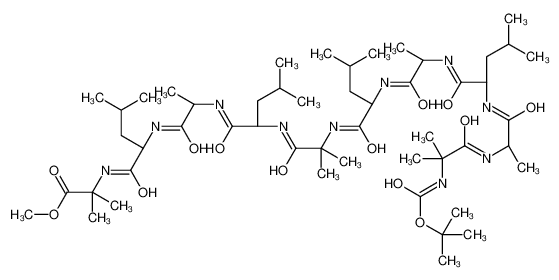 methyl 2-methyl-2-[[(2S)-4-methyl-2-[[(2S)-2-[[(2S)-4-methyl-2-[[2-methyl-2-[[(2S)-4-methyl-2-[[(2S)-2-[[(2S)-4-methyl-2-[[(2S)-2-[[2-methyl-2-[(2-methylpropan-2-yl)oxycarbonylamino]propanoyl]amino]propanoyl]amino]pentanoyl]amino]propanoyl]amino]pentanoyl 130640-26-5