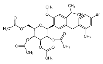 1240304-62-4 (2R,3R,4R,5S,6S)-2-(acetoxymethyl)-6-(5-(4-bromo-2-methylbenzyl)-4-isopropyl-2-methoxyphenyl)tetrahydro-2H-pyran-3,4,5-triyl triacetate