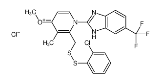 2-[2-[[(2-chlorophenyl)disulfanyl]methyl]-4-methoxy-3-methylpyridin-1-ium-1-yl]-6-(trifluoromethyl)-1H-benzimidazole,chloride 124474-48-2