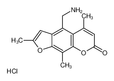 4-(aminomethyl)-2,5,9-trimethylfuro[3,2-g]chromen-7-one,hydrochloride 86996-93-2