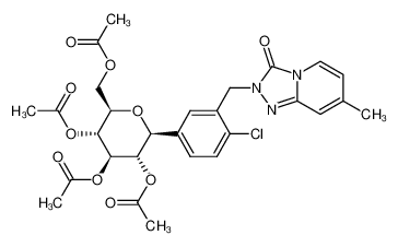 1613149-91-9 (2R,3R,4R,5S,6S)-2-(acetoxymethyl)-6-(4-chloro-3-((7-methyl-3-oxo-[1,2,4]triazolo[4,3-a]pyridin-2(3H)-yl)methyl)phenyl)tetrahydro-2H-pyran-3,4,5-triyl triacetate