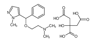 N,N-dimethyl-2-[(2-methylpyrazol-3-yl)-phenylmethoxy]ethanamine,2-hydroxypropane-1,2,3-tricarboxylic acid 142155-44-0