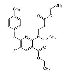 114171-58-3 ethyl 2-[N-ethyl-N-(2-ethoxycarbonyl)ethyl]amino-5-fluoro-6-(p-tolylthio)nicotinate