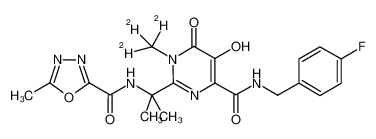 N-(2-(4-((4-fluorobenzyl)carbamoyl)-5-hydroxy-1-(methyl-d3)-6-oxo-1,6-dihydropyrimidin-2-yl)propan-2-yl)-5-methyl-1,3,4-oxadiazole-2-carboxamide